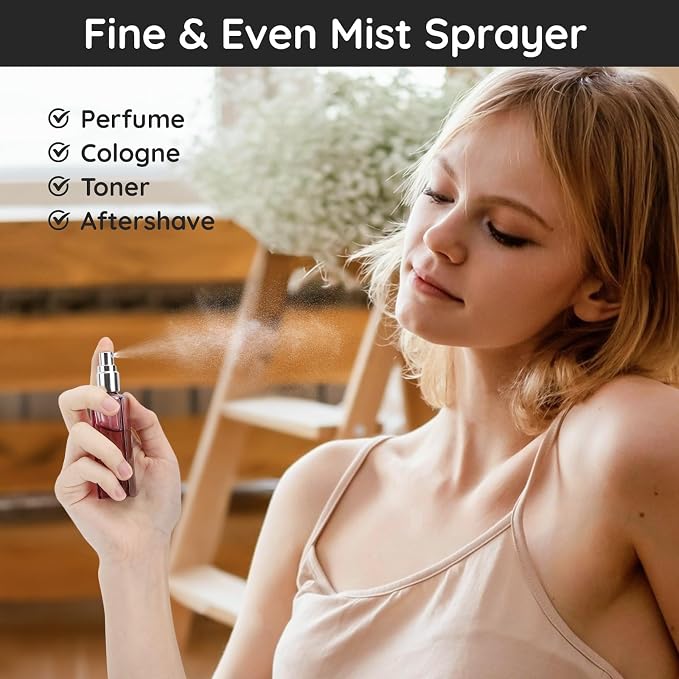Segbeauty 2pcs Travel Perfume Bottle, 20ml Mini Perfume Refillable Bottle Empty, Portable Leakproof Glass Atomizer Sprayer for Perfume Cologne Fine Mist Sprayer Travel Kit Makeup Spray Bottles Set