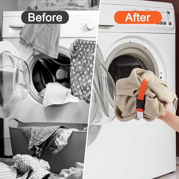 Laundry Strap Sock Clips Set, 12/24/36/40 Laundry Strap with Buckle, Sock Clips for Laundry Nylon Strap Sock Organizer Accessories, Household Cleaning Loop Accessories Tools for Washing Care