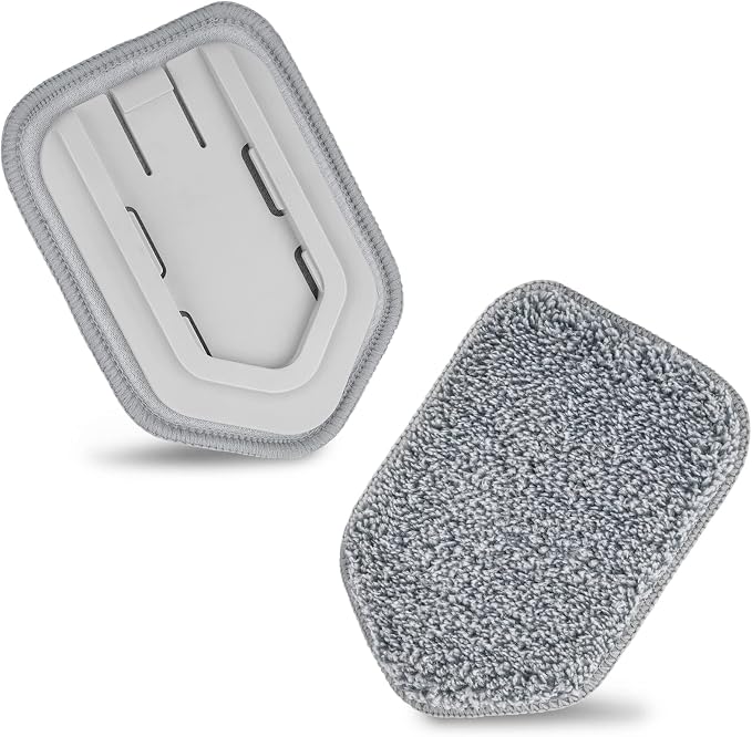 Microfiber Pads Refills 2 Pack Fit Lalafancy Shower Bathtub Cleaning Brush | Microfiber Cloth Replacement Non-Scratch with Gentle Scouring for Cleaning Mirror, Glass, Window and Delicate Surfaces