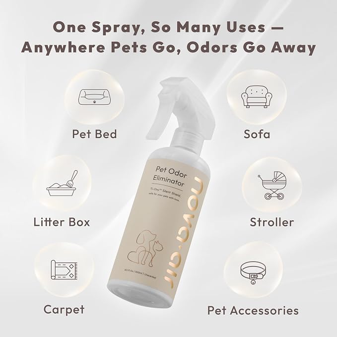 Pet Odor Eliminator Spray for Strong Odor – Cat Litter Box, Dog Urine & Poop Smell Remover | Long-Lasting Mineral Formula | Fragrance-Free, Non-Toxic, Safe for Pets & Kids (10.1 oz)