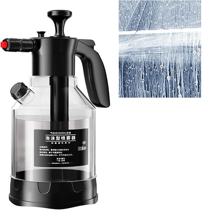 Hand Pump Foam Sprayer, Hand Pressurized Spray Bottle 2L Multifunctional Foaming Pump Sprayer for Home and Car