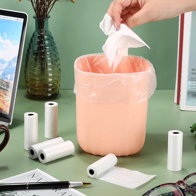 Epakh 240 Counts Mini Trash Bags 0.5 Gallon Tiny Garbage Bag, White | Small Garbage Liners for Car Office Desktop, Strong Waste Bags for Wastebasket Bin, Durable Pet Leak Resistant