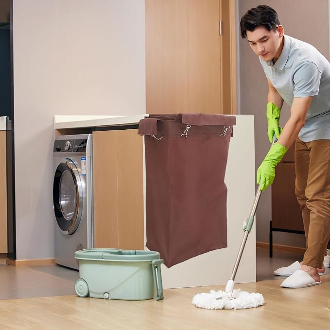 Housekeeping Organizer Capacity Trolley Oxford Cloth Bag Large Cleaning | Leakproof Folding Design, Portable Storage for Linen and Trash, 27.5x15.3x11in