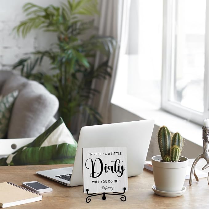 Laundry Room Sign, Washing Room Desk Decor, Feeling A Little Dirty Sign, Farmhouse Shelf Decor, 08