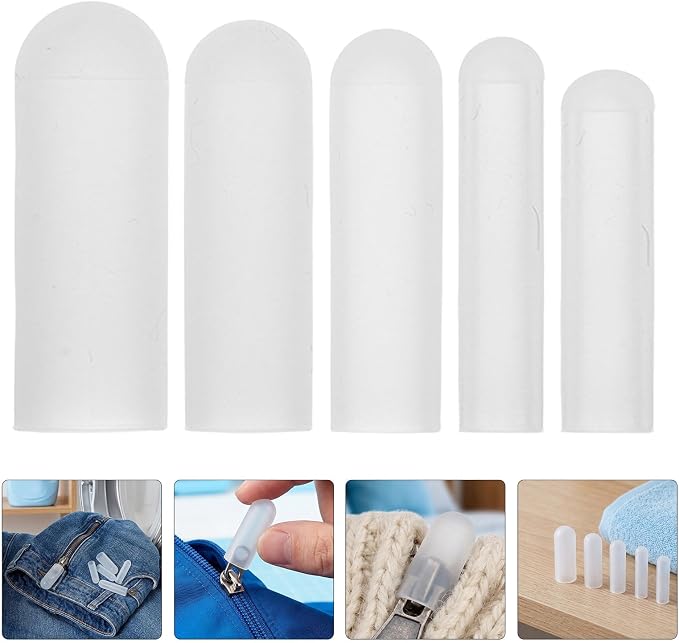 100pcs Silicone Zipper Covers for Laundry Care, Multi-Size Zipper for Washer and Dryer, Washable and Scratch Shielding Laundry Room Accessories