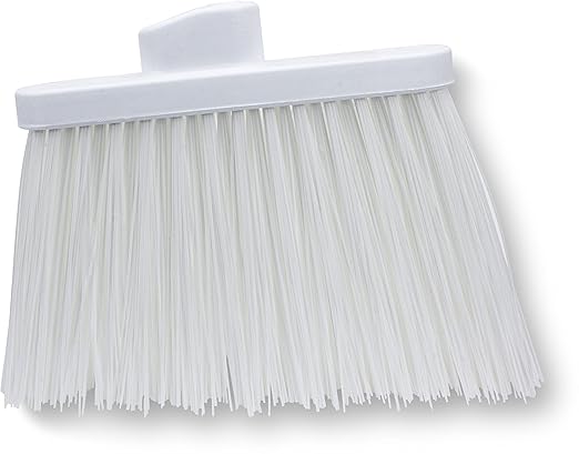 SPARTA Plastic Broom Head, Angled, Un-Flagged for Large Debris Indoor, Outdoor, Home, Restaurant, Lobby, Office, 12 Inches, White
