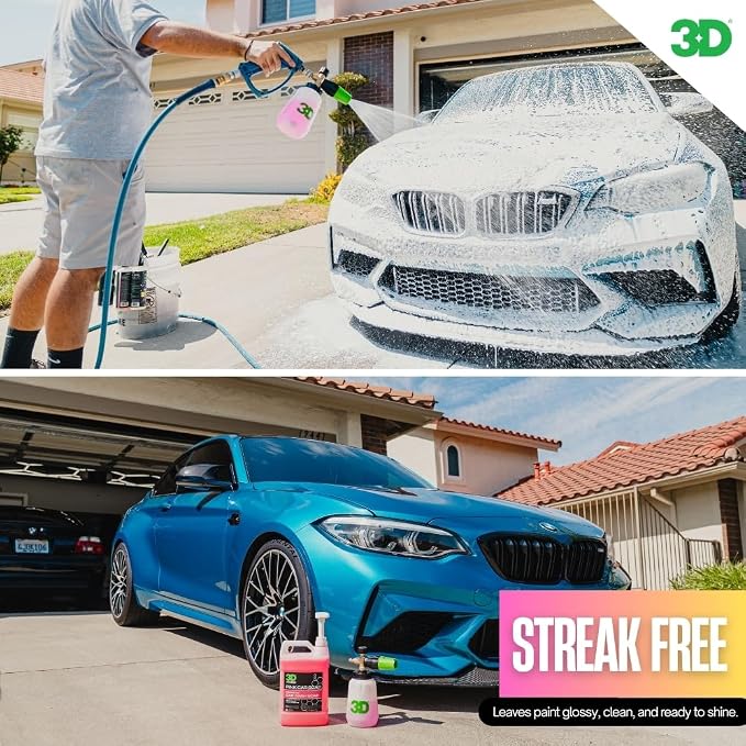 3D Pink Car Soap – 16 oz |pH Neutral Car Wash Soap with High Suds & Cherry Scent | Scratch-Free, High Gloss Shine | Safe on Wax & Sealants | Weekly Car Care (Pack of 2)