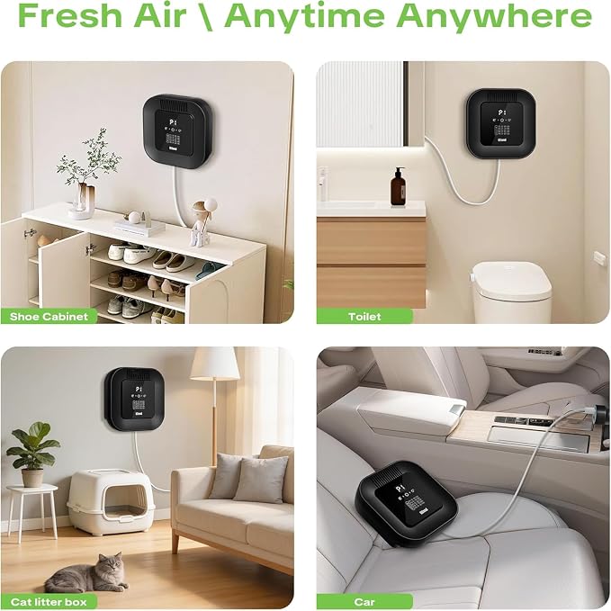 Cat Litter Deodorizer and Ozone Odor Eliminator with USB | 5-Mode Plug in Pet Air Purifier for Strong Urine Smell, Smoke, Wardrobe, Garage, and Car