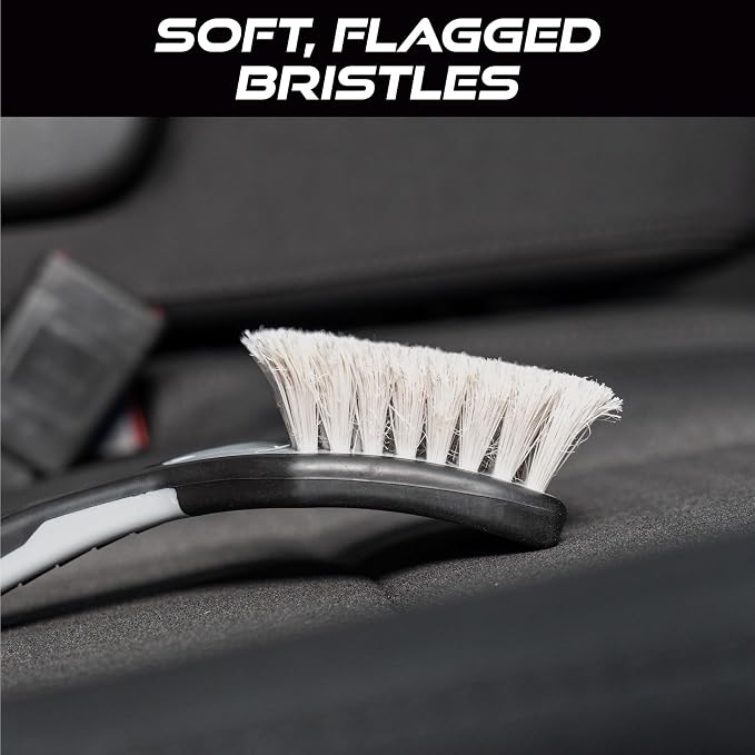 VIKING Upholstery Cleaner Scrub Brush Accessory for Cars | Cleaning Brush for Seat Covers and Car Detail Kit, Ergonomic Grip