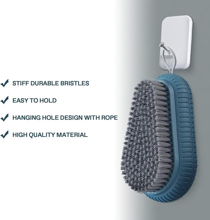 VWMYQ Heavy Duty Nail Brush Fingernail Scrub Brush, Durable Stiff Bristles Nail Scrub Brush, Hand and Nail Cleaning Brush for Men & Mechanics (Hand Wash Brush 2pcs - Blue+Grey)