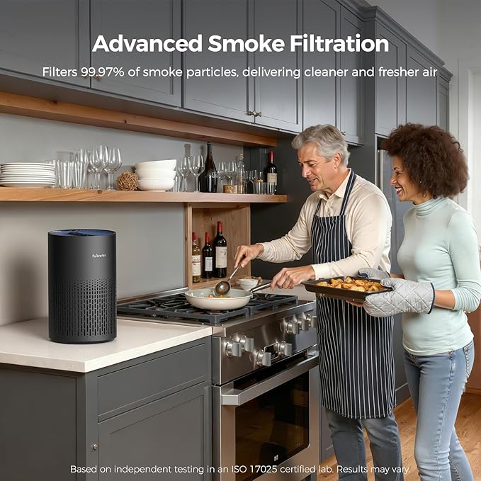 Purivortex Air Purifiers for Bedroom, Covers Up to 880 Sq Ft, PX500 Black | Quiet Air Purifier with HEPA Filter for Pollen, Smoke, Dust, Pet Dander, Odor, Hair, Ozone Free
