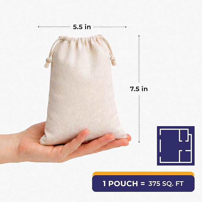 SMELLEZE Natural Mothball Smell Remover Pouch - Covers 375 sqft | Reusable Odor Eliminator for Closets, Basements, Furniture & Drawers - Eco-Friendly Formula - Unscented & Safe