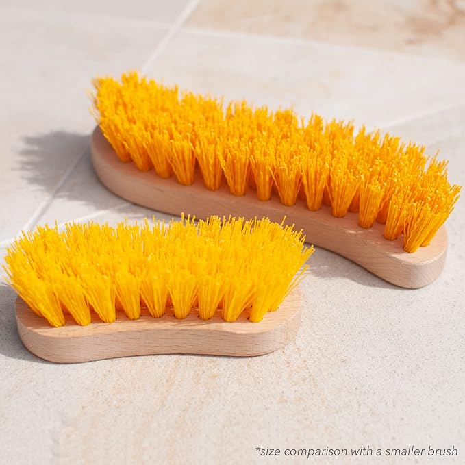 Pack of 3 - Hard Bristle Scrub Brush - Stiff Brush for Cleaning, Heavy Duty Utility Hand Brush Set for Indoor and Outdoor, Nylon Scrubbing Brush