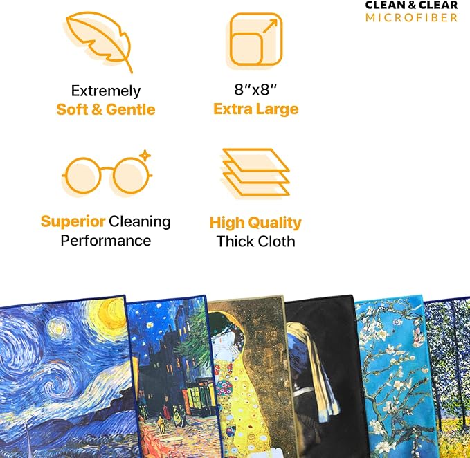 Large [6 Pack] Classic Art (The Garden at Arles) - Ultra Premium Quality Microfiber Cleaning Cloths (Best for Camera Lens, Glasses, Screens, and All Lens.) Microfiber Cloth