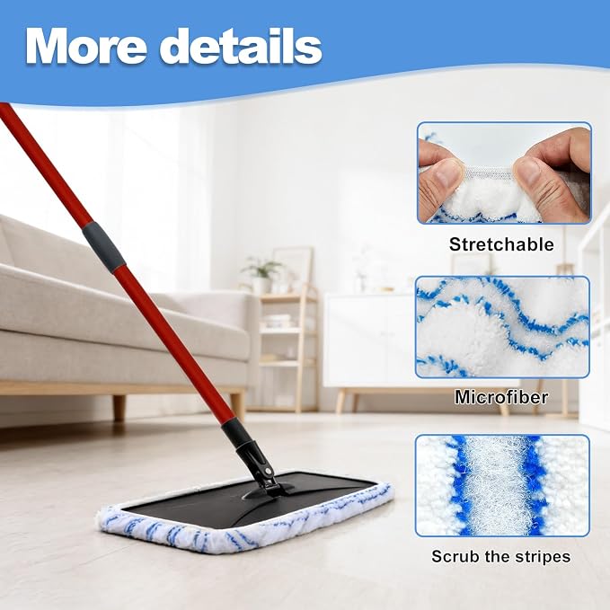 Microfiber Flat Mops for Ocedar Hardwood Floor 'n More Microfiber Mop,Wet & Dry Flat Mops with 3 Reusable Pad 1 Durable Handle,Dust Mopp for O-Cedar Hardwood Floor 'N More Mop