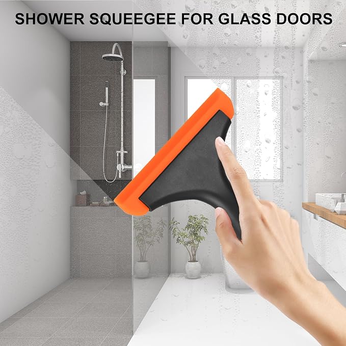 SetSail Shower Squeegee for Glass Doors, Small Squeegee for Shower Glass | Mini Silicone Squeegee for Window, Glass Door, Bathroom, Mirror, Car Window