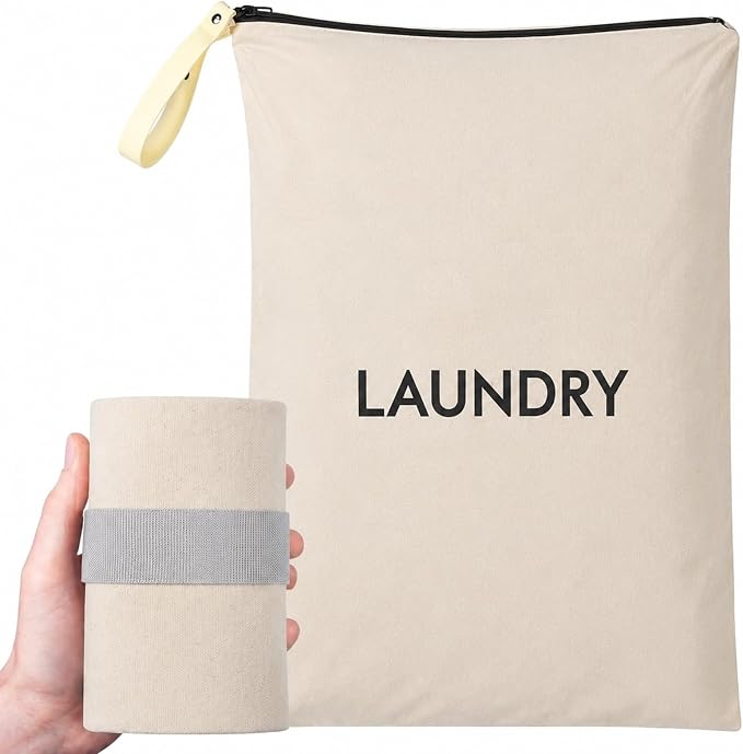 23.6" x17.3" Dirty Clothes Bag for Traveling and Camping | Travel Laundry Bags with Zipper,Hand Strap,Portable,Washable,Travel Dirty Clothes Bag