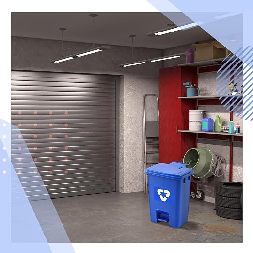 Geiserailie 2 Set 5.3 Gallon Recycle Bins for Kitchen with Foot-Operated & Self-Closing Lid, Includes 50 Trash Bags Wastebasket Bin for Recycling and Waste for Indoor&Outdoor Kitchen & Office