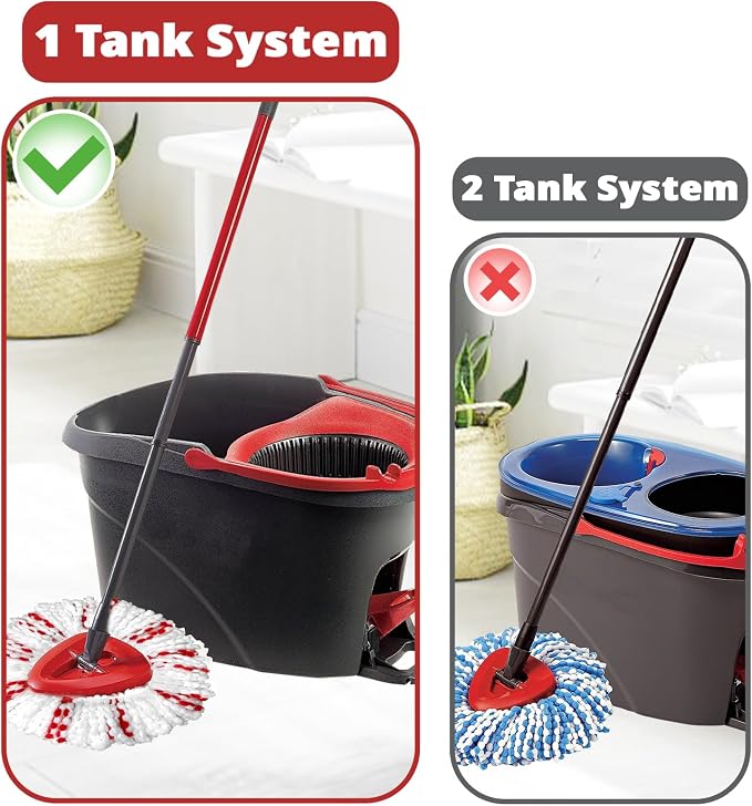 3 Pack Spin Mop Head Replacement | Mop Replace Head for Easy Wring 1-Tank System, 40% More Cleaning Power, Easy Cleaning, Microfiber and Machine Washable
