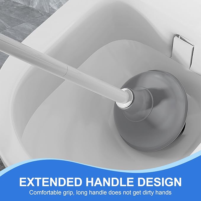 Silkyhose 2Pack Toilet Brush & Plunger Set with Crevice Brush | Wall Mount Holder. Built-in Storage. Non-Slip Grip. Sturdy & Durable. Rust-Resistant. Easy to Install. For Household Cleaning