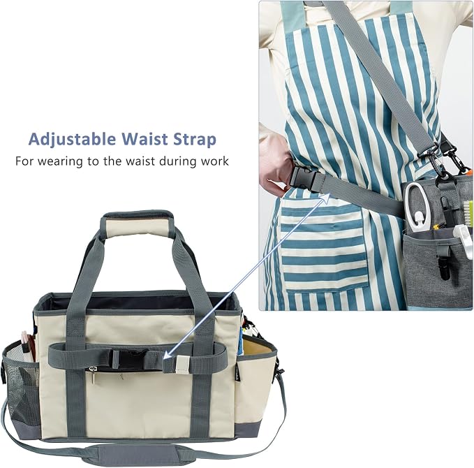Cleaning Caddy for Cleaning Suppliers Organizer with Pockets for House Cleaning Essentials, Cleaning Organizer, Wearable Cleaing Bag Tote, Storage Caddy for Housekeeping