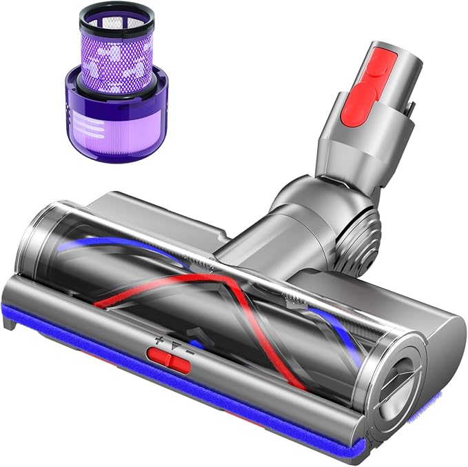 Nukisa Motorheads Compatible with Dyson Cordless Vacuum Parts & Attachments | Anti-Tangle Replacement Head for V11 V11, Includes Extra Filter, Ideal for Hardwood Floor, Pet Hair Upgraded Cleaning Kit
