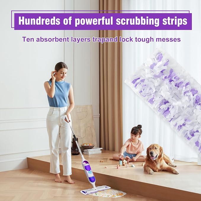 24 Pack Power Mop Refills Pads for Swiffer Power Mop,Wet and Dry Use | Swifter Wet Pads Refill for Swiffer,Thickened Mopping Pads Replacement,All Purpose Multi-Surface Wet or Dry Cleaning