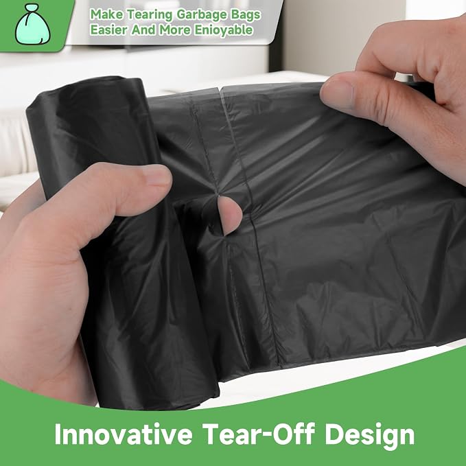 Garbage Bags 13-Gallon Tall Kitchen - Unscented 100 Count Compostable Trash Bag Maximum Strength Leakproof Waste Basket Liners for Standard Kitchen Trash Cans and Large Bins heihaily