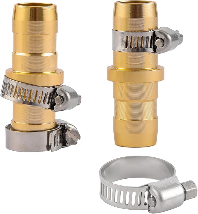 2 Pack Garden Hose Connector Repair Mender Kit with Stainless Clamp,Fits 3/4"-5/8" Water Hose Repair Fitting | Fits 3/4"-5/8" Water Hose Repair Fitting