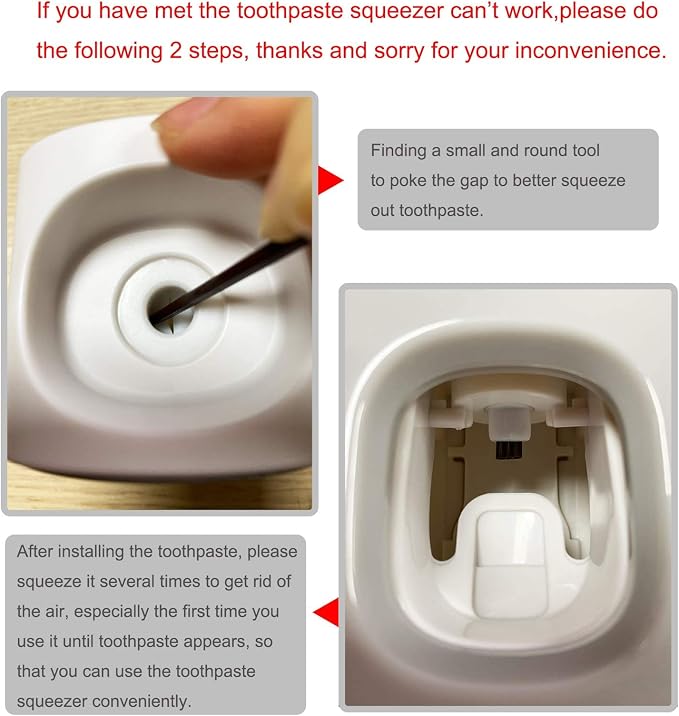 MOPMS Automatic Toothpaste Dispenser Wall Mounted for Kids and Adult 1Pcs | Automatic Toothpaste Squeezer Holder for Bathrooms