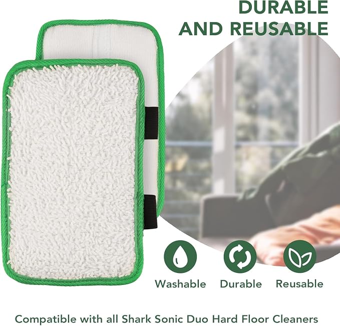 Replacement Pads Refill for Shark Sonic Duo Hardwood Floor Cleaner KD450W | KD400W, SP1000, ZZ500, ZZ510 Microfiber Scrubing Carpet Pad, Hardwood Floor Cleaning Pads, Washable & Reusable (6 Pack）