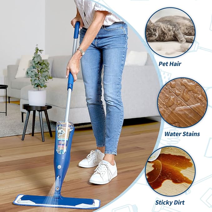 GEMLORD 20 Pieces Microfiber Cleaning Pads Compatible with Bona Mop, Washable and Reusable 18 Inch Mop Pad Refills for Hardwood, Tile & Multi-Surface Floors