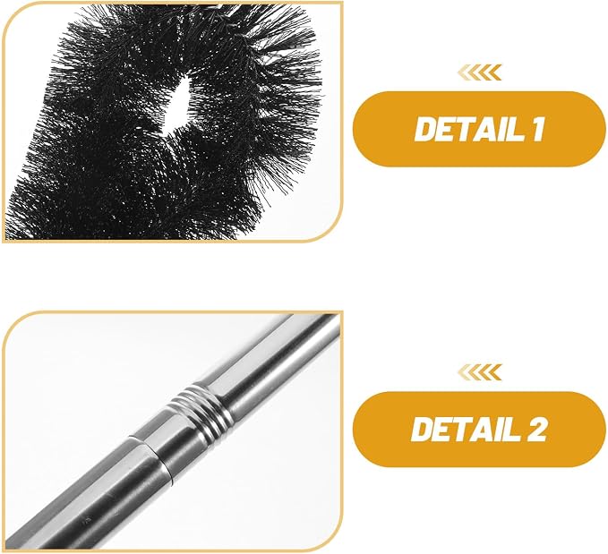 Yardwe Fountain Duty Brush Inch Outdoor with Long 31.5 Cleaning Stainless Steel Handle and Heavy Multi-Purpose Tool for Removal and High Gutter Roof Debris Ceiling