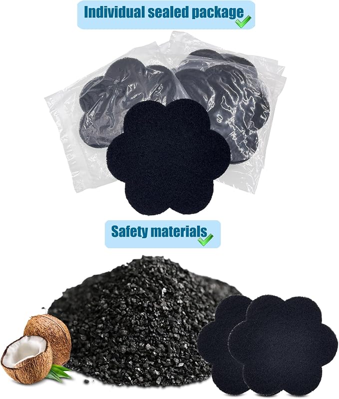 12 Pack Universal Stick-on Trash Can Odor Absorbing Filters Refills | Activated Charcoal Deodorizer for Trash Cans, Compost Buckets, Countertop and Recycle Bin (Flower), Long-Lasting Odor Control