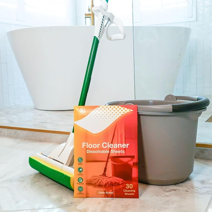 Sample Pack: Concentrated Dissolvable Cleaning Sheets | 1 Laundry, 1 Toilet Cleaner, 1 Floor Cleaner, & 1 Foaming Hand Soap Sheet, Compostable, and Sustainable Cleaning