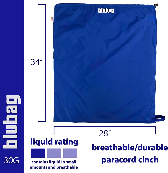 blubag Reusable Recycling Bag, 30-Gal Tall Utility, basic edition – Paracord Drawstring, Cinch Hardware, Dump Handle, 1-Pack