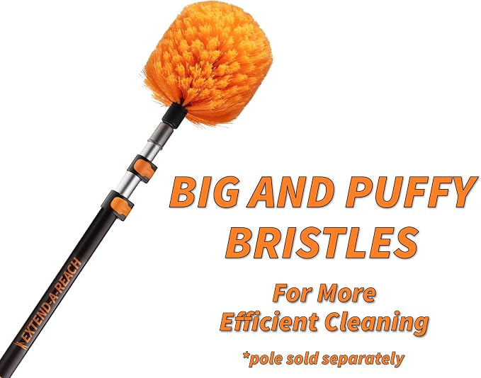 4-13 ft Cobweb Duster with Extension Pole 20 Foot High Reach | Spider Web Cleaner Cobweb Brush for Outdoor & Indoor Web Cleaning // Lightweight & Sturdy Telescopic Pole Kit