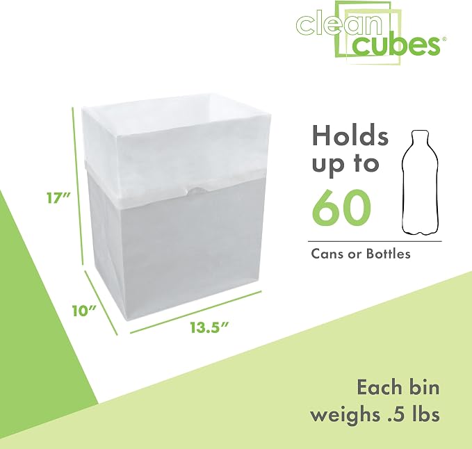 Clean Cubes 13 Gallon Disposable Pop-Up Trash Cans, 3-Pack (Gray) | Extra Trash Space for Parties and Events, No Assembly Required, Built-in Liner, Wire-Reinforced Opening Stays Fully Open