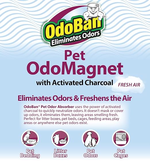 OdoBan OdoMagnet Pet Odor Eliminator with Activated Charcoal, 14 Ounce 2-Pack, Fresh Air Scent