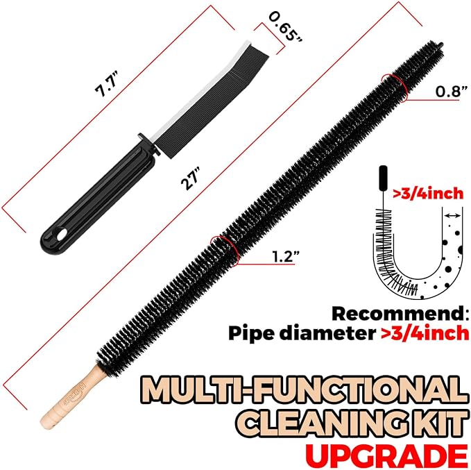 Holikme Dryer Vent Cleaner Kit 8 Pack - Household Cleaning Supplies,Long Flexible Refrigerator Coil Brush Radiator Brush,Dryer Lint Brush Home Essentials for Lint Trap Dust Vacuum Brush