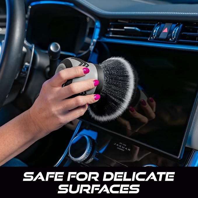 VIKING Car Cleaning Interior Detail Brush | Super-Soft Bristles, Interior Detail and Cleaning, Car Detailing Kit, Storage Stand Included