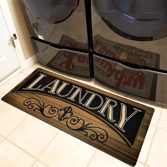 Non Slip Laundry Room Rug and Mats Durable and Waterproof Laundry Room Runner Rug Floor Mat, 48''×20''