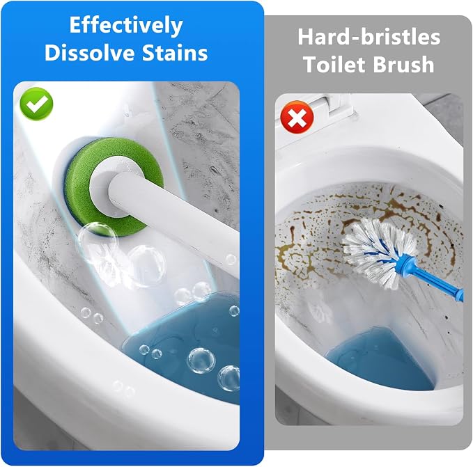 Disposable Toilet Brush,2 Pack Toilet Bowl Brush and Holder,48 Wand Refills | Wall Mounted,Quick Change Replacement Heads,for Bathroom Toilet
