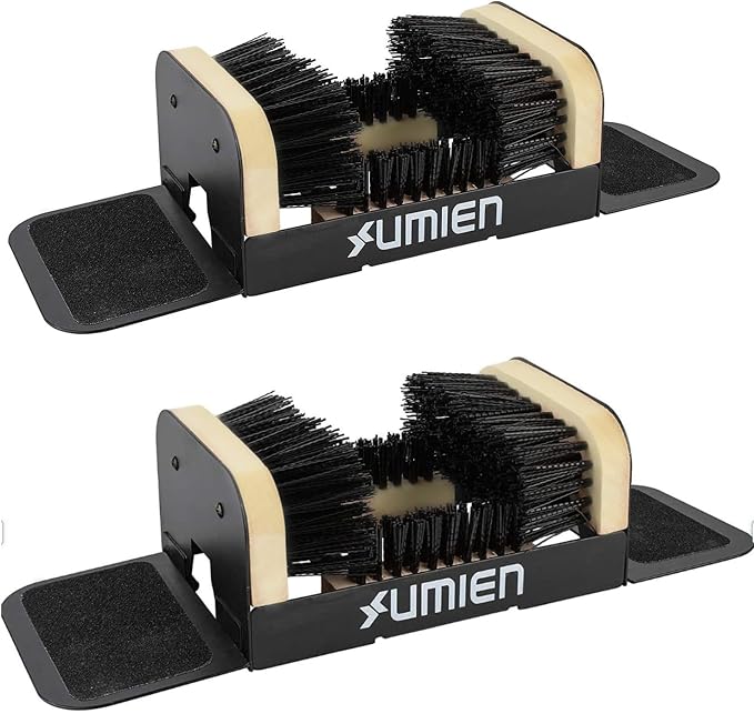 Boot Scraper Outdoor Shoe Brush 2-Pack with Flaps, Mud & Snow | Heavy-Duty Outdoor Use, Weather-Resistant, Durable Bristles, Freestanding