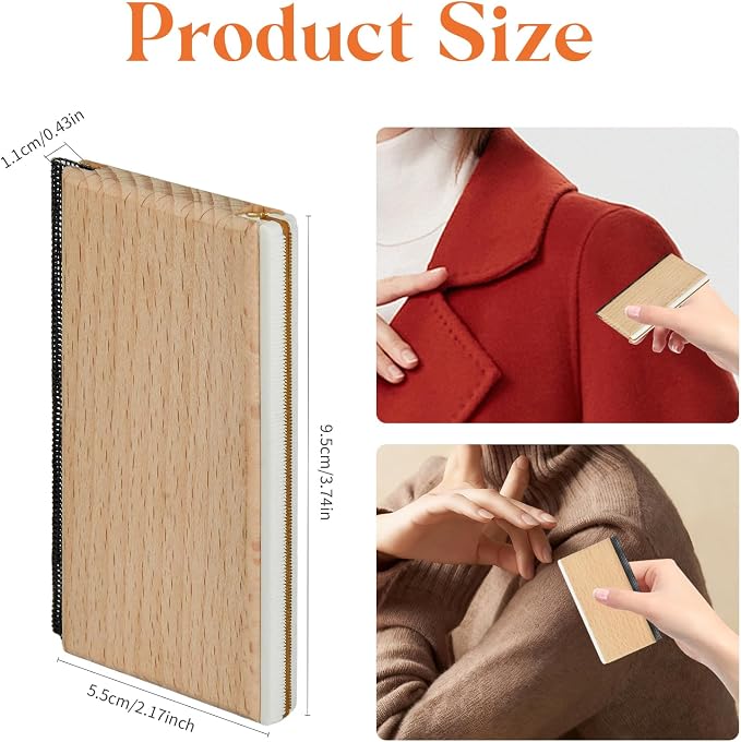Cashmere Comb, Double Edge Sweater Pill Remover for Wool & Fabric 2 PCS | Beech Wood Sweater Shavers to Remove Pilling,Pilling Remover for Clothes, Fuzz Lint Remover for Cashmere & Home Textiles