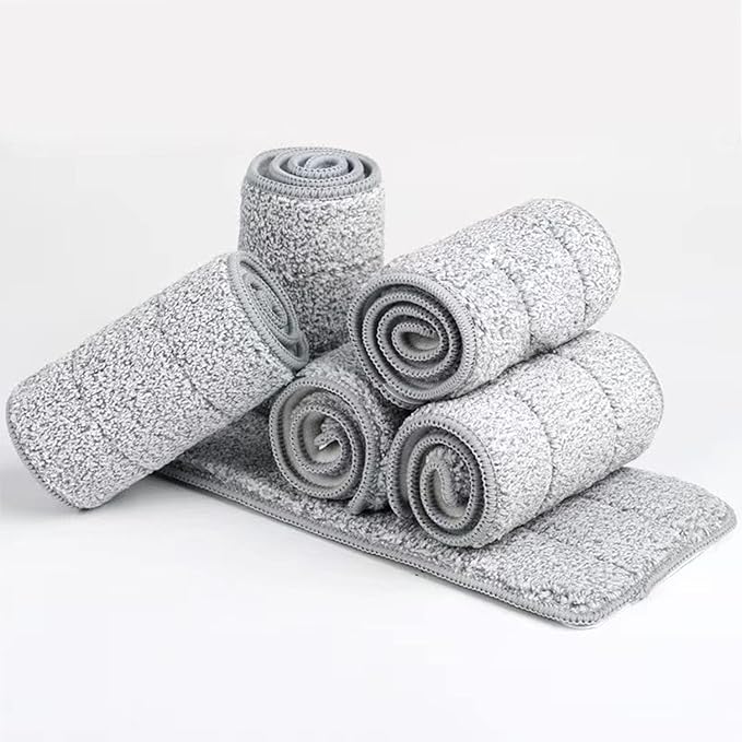 Washable Microfiber Pads 32" Replacement 6 Pack Fit for Most Flat Mop Frame | Commercial Reusable Refill,Machine Washable,Dry Wet Mops.Hardwood Floors,Dust Cleaning&Scrubbing
