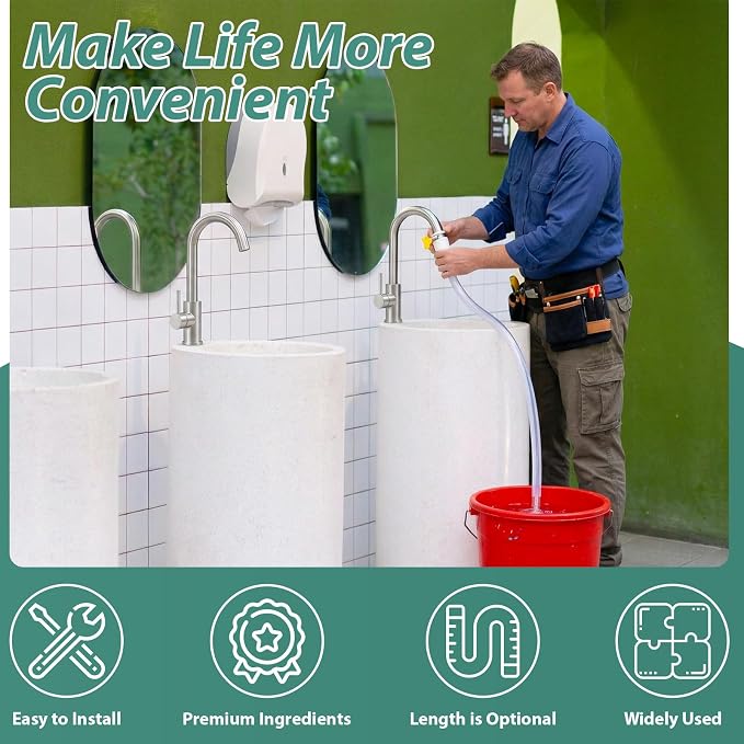 6.5 FT Faucet Hose Adapter for Sink, Transparent PVC Tube with Adjustable Faucet Connector and Hose Clamp Portable Water Transfer Accessories for Sink, Bucket, Garden, Pet Bathing