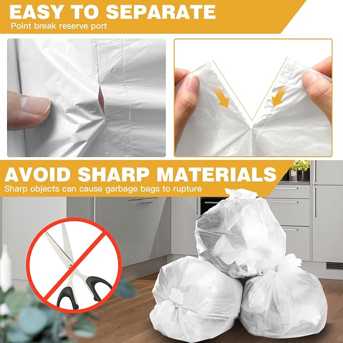 Small Trash Bags 4 Gallon Bathroom Garbage Bags | 100 Count, 4 Colors, Clear Unscented Plastic Mini Trash Bags for Kitchen, Waste Baskets, Office, Bedroom and Car