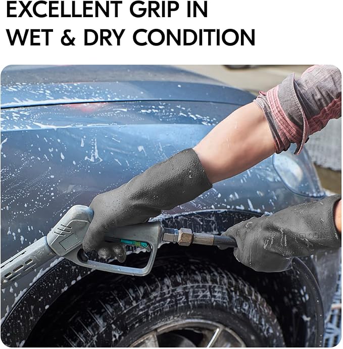 Vgo... Men's Work Gloves,Abrasion & Tear Resistant,for Construction, Cement, Sewage, Drain Cleaning & Rough Tasks(TP1117)