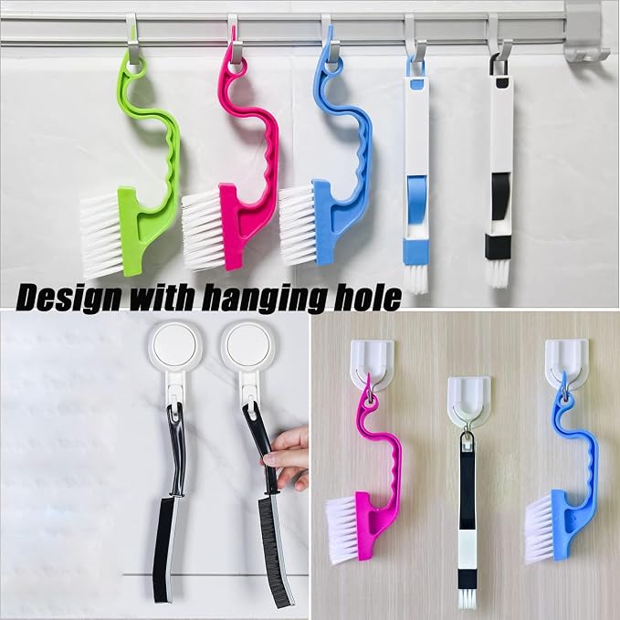 TuTuYa 11PCS Cleaning Brush Set, Multifunctional Gap Cleaning Brush | Remove Stubborn Dirt, Crevice Brush Reach into Deep and Narrow Space, Groove Gap Brush&Dustpan Brush Clean Track and Gap